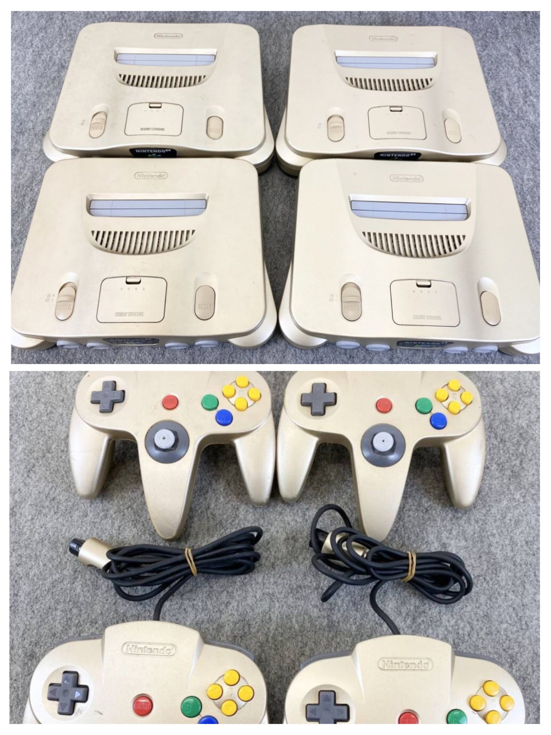 📷ニンテンドー64 ゴールド本体と純正コントローラー