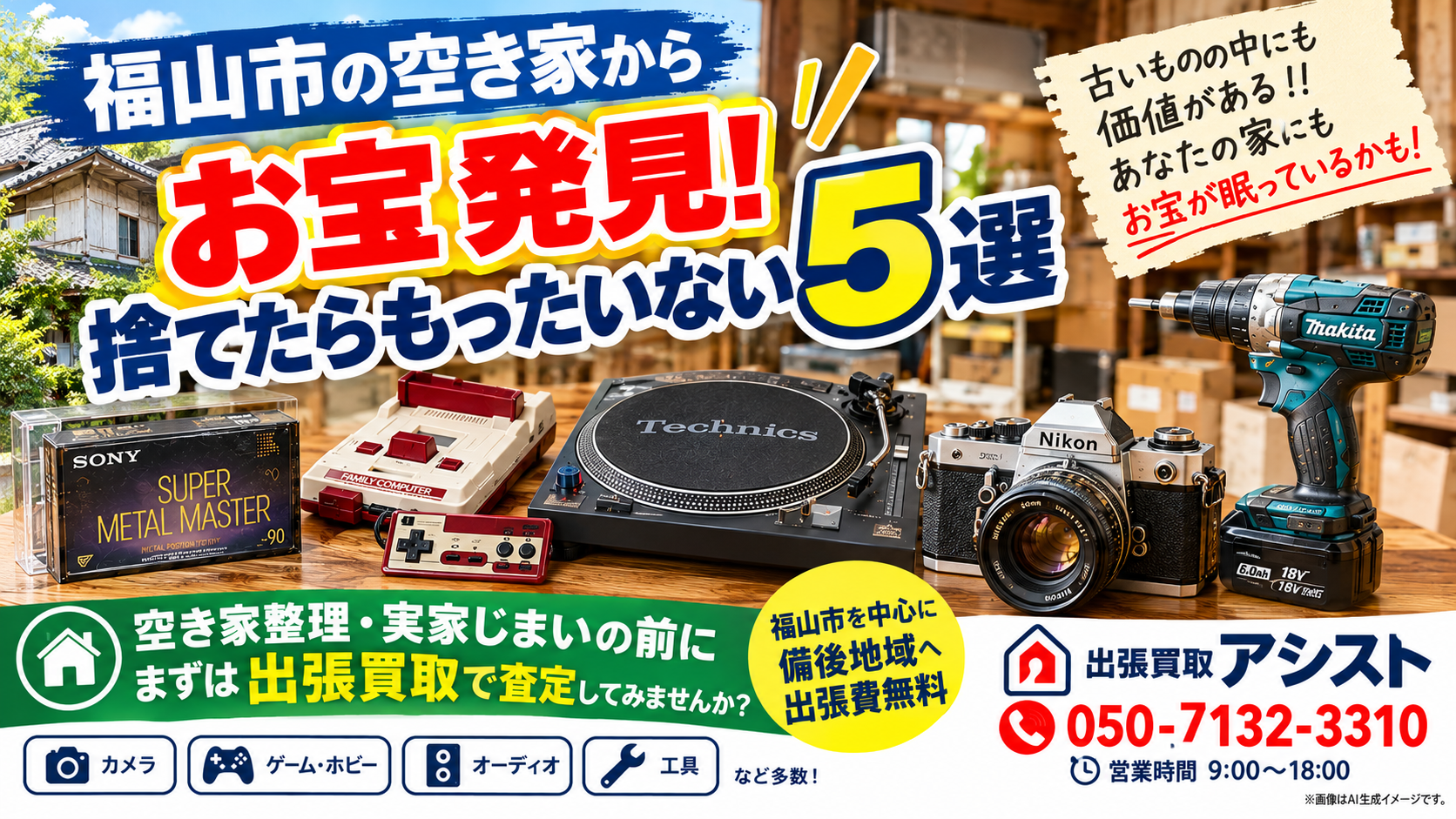 福山市の空き家で見つかるお宝5選｜捨てる前に出張買取