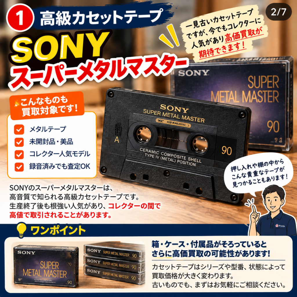 福山市の空き家整理で査定したいSONY高級カセットテープ